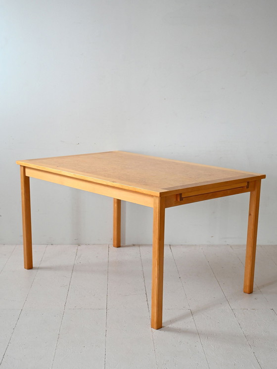 Image 1 of Vintage Scandinavian Birch Table by Skaraborgs