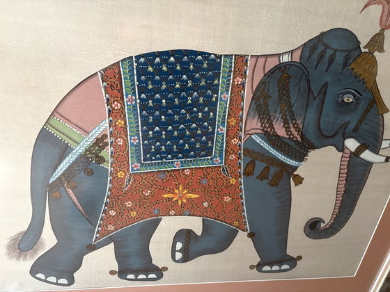 Image 1 of Indian elephant painting - 2nd half of the 20th century