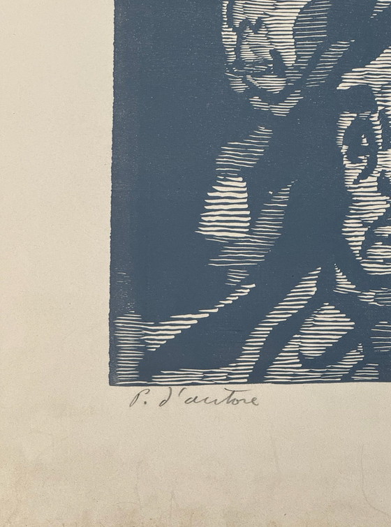 Mino Maccari linocut 50x70cm, figurative, modern art, Lithographs & prints, Paper, White (photo 4 of 6)