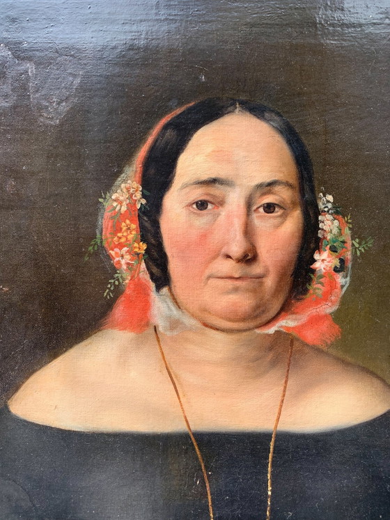 19th Century Oil on Canvas Portrait of a Lady, Paintings & Drawings (photo 3 of 7)
