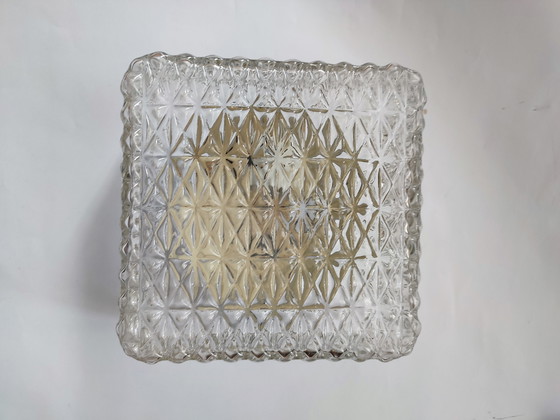 Image 1 of Vintage Guro 1970s Ceiling Lamp Ceiling light glass square