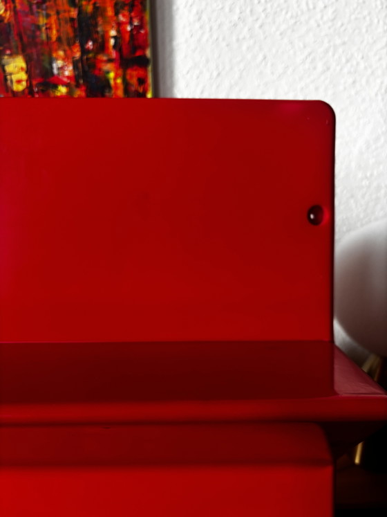Image 1 of Niels Gammelgaard per IKEA Mensola da parete Kämpe, rossa, 1997, rarità
