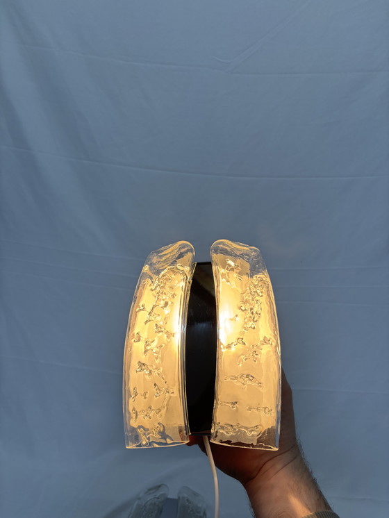 Image 1 of Set van 2 vintage Doria Leuchten ijsglas wandlampen jaren 60