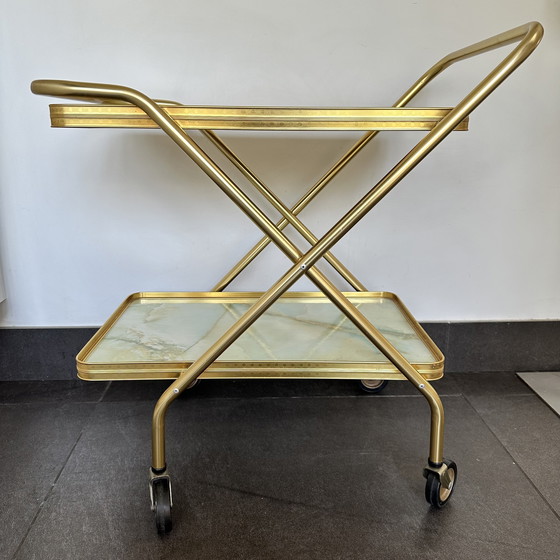 Image 1 of Vintage folding bar cart / serving trolley – 1970s