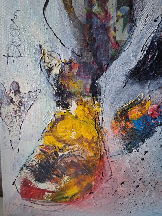Image 1 of Skating white Fear,abstract,mixed media