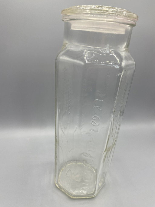 Tarro de pasta de vidrio moldeado fabricado en Francia – Espaguetis y tallarines – glazen karaffen, Glass (photo 2 of 8)