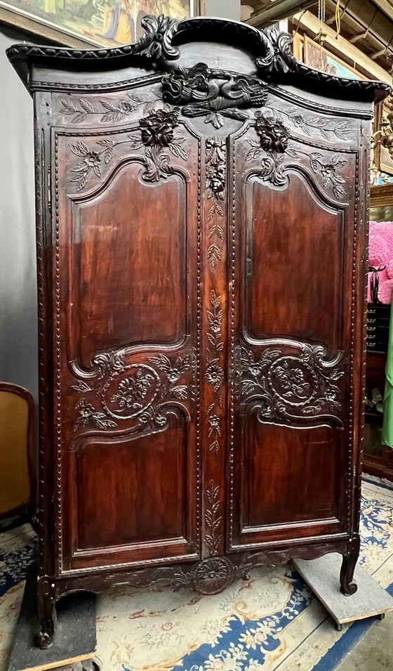 Antico armadio nuziale normanno. In rovere intagliato. – Wood (photo 3 of 10)