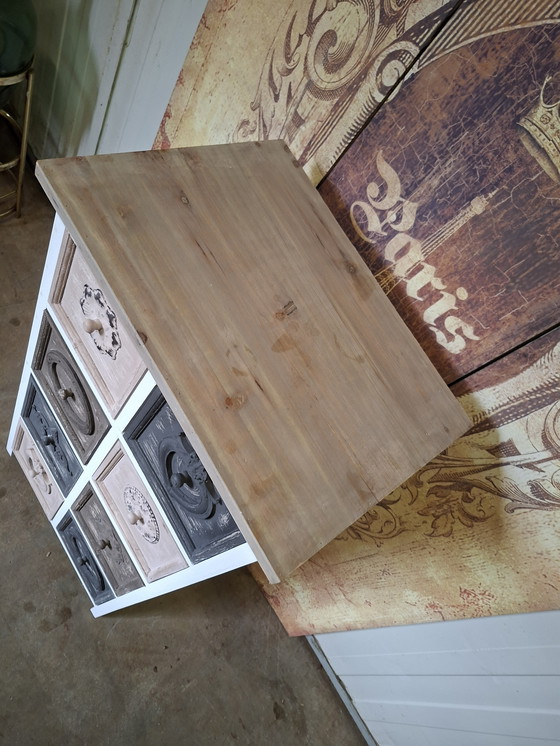 Image 1 of Cassettiera colorata, armadio da farmacia, schedario, dim, 51x37cm e 97cm di altezza.