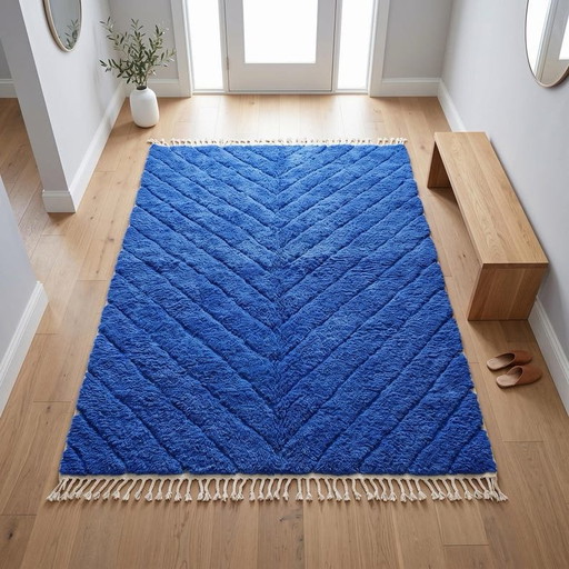 Magnificent blue wool rug 150/250cm