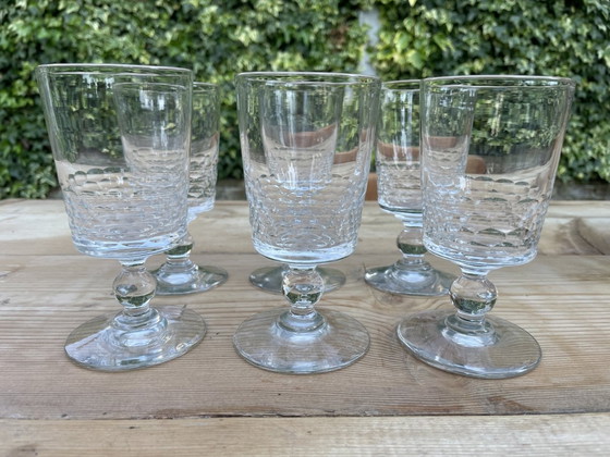 Image 1 of 6x 19. Jahrhundert Weingläser Hand-Cut Französisch