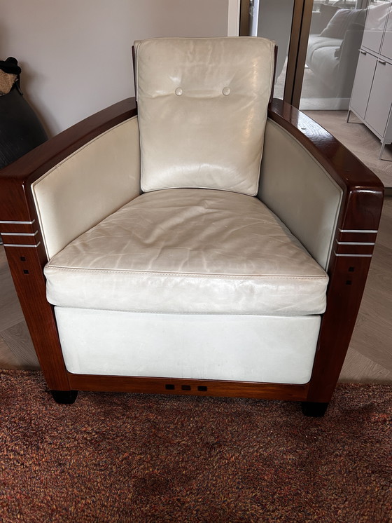 Image 1 of Zwei Schuitema Sessel - Modell Frank - Leder creme