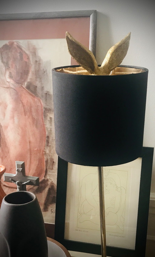 Lampenschirm Stoff schwarz Hasenohren