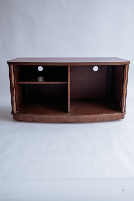 Image 1 of Vintage sideboard with tambour doors on wheels
