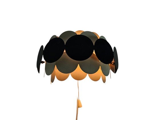 Image 1 of Doria Leuchten - Weiß/Graues Metall - Hängeleuchte - W-Deutschland - 60er Jahre