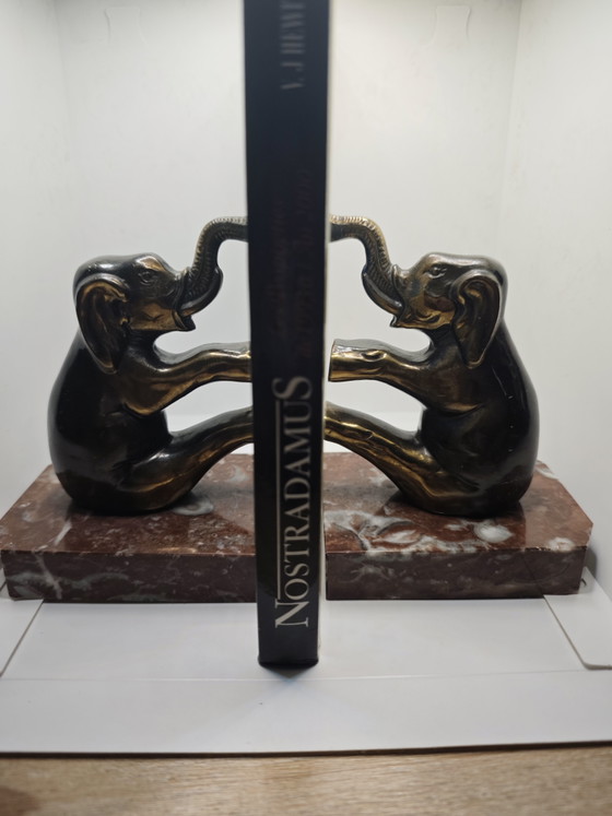 Pair of Art Deco Elephants – Sculpture, Marble, Metal (photo 15 of 15)