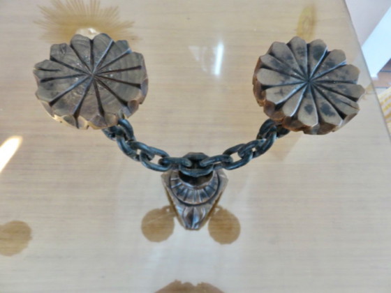 Image 1 of Coppia di candelabri brutalisti degli anni '30