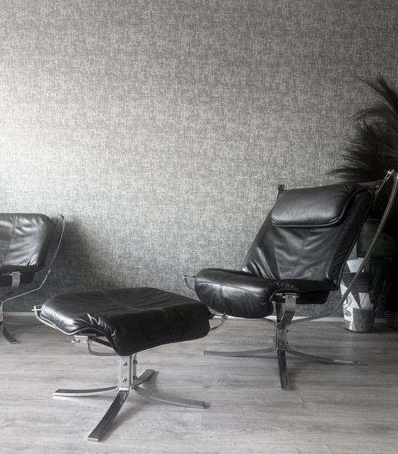 Image 1 of Suite Lounge Vintage Sigurd Resell « Falcon » pour Vatne Møbler (Norvège)