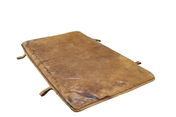 Image 1 of Vintage leren gymmat uit de jaren 1930, Tsjechoslowakije
