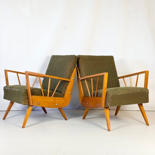 Retro Polish Spindle Armchair, 1960s — Original Vintage Condition