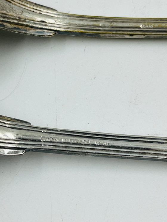 Lot of 6 Silver-Plated Soup Spoons Wiskemann – Cutlery Sets, Metal (photo 13 of 15)