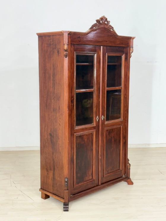 Image 1 of Antique Louis Philippe display cabinet, wardrobe, living room cabinet, circa 1880