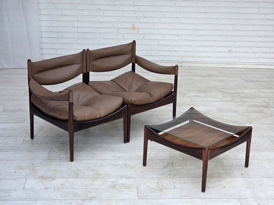 Jaren 70, Deens Design van Kristian Vedel, Modulaire bank, Model Modus. – Modulaire banken, Wood (photo 7 of 25)