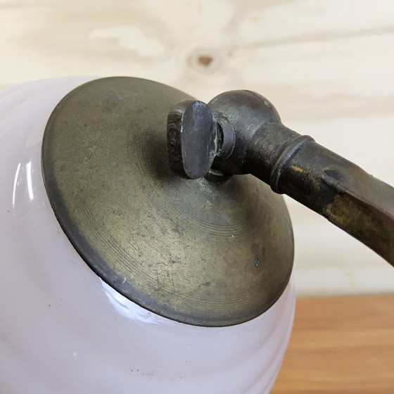 Image 1 of Lampe de bureau Art Déco en bronze antique (années 1930) Veilleuse Art Déco (tête orientable)