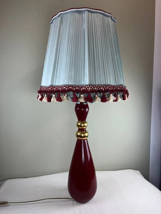 Grande lampada vintage in ceramica rossa firmata Drimmer – paralume pl – Lampade da tavolo, Porcelain, Metal (photo 21 of 21)