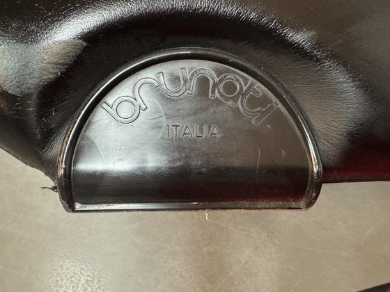 Image 1 of Mid-Century Italian Design Black Leather Lounge Chairs by Titina Ammannati & Giampiero Vitelli for Brunati, Italy, set/2, 1970s