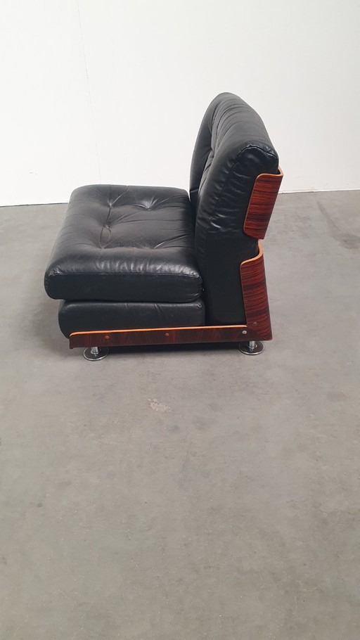 Poltrona vintage anni '70 in compensato di palissandro