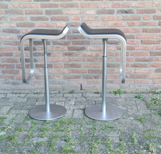 Image 1 of 2x Lapalma LEM barkrukken zwart leer