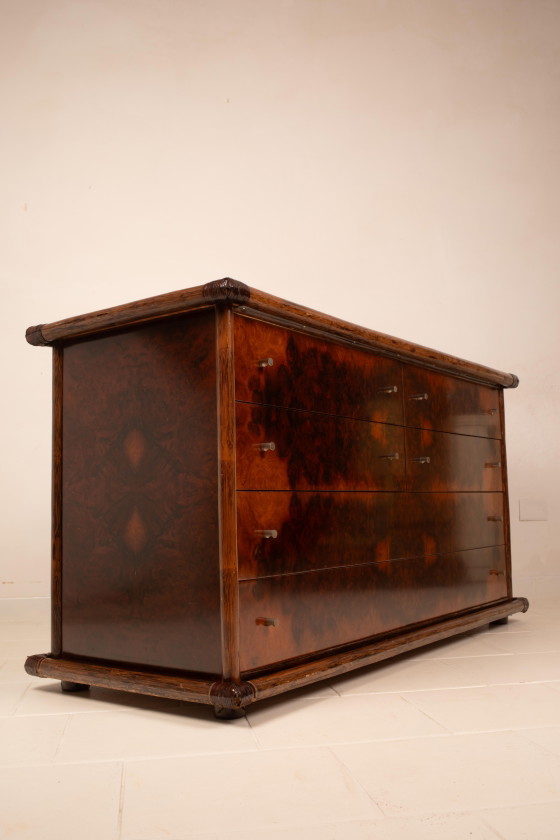 Alberto Smania Marango Cassettiere in radica e bambù Studio Smania – Leather, Brass, Italian Design (photo 17 of 26)