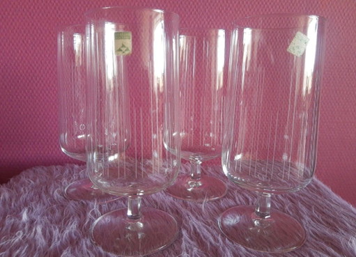 Set 1965-1966 designer kristallen bierglazen Andries Dirk Copier 
