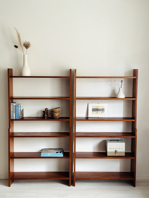 Vintage bookshelf room divider 1960s teak