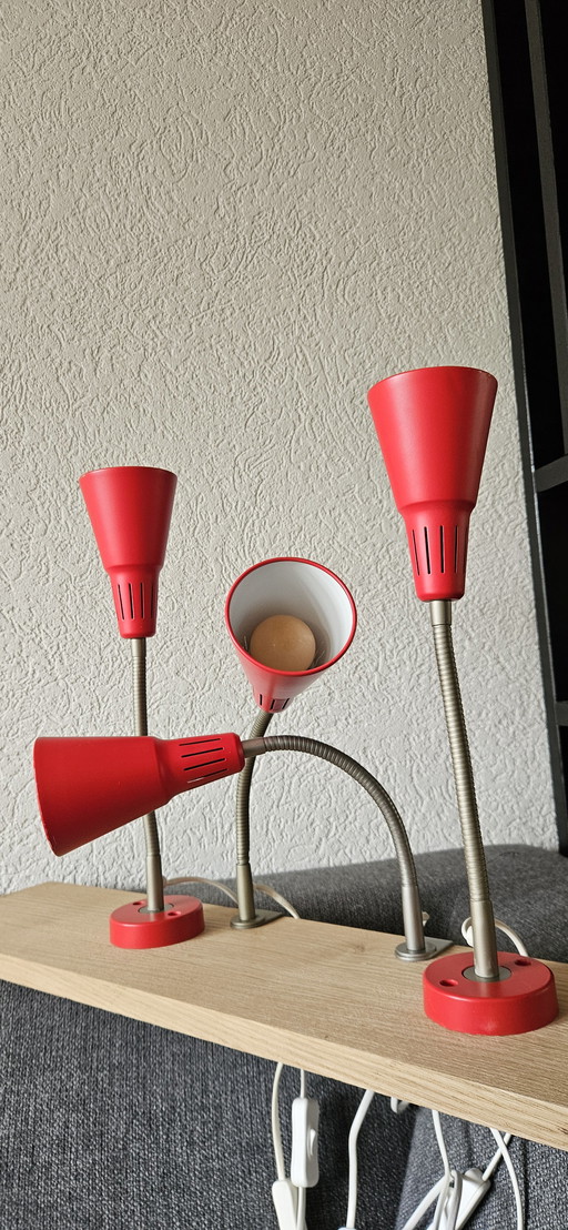 Set of 4 vintage Ikea Kvart lamps