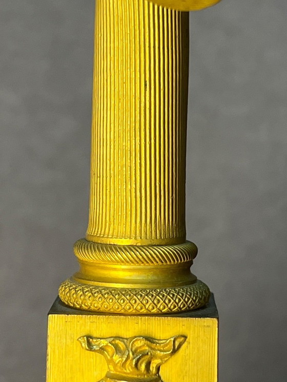 Image 1 of Empire Period Clock Gilt Bronze Art and Science Attributes