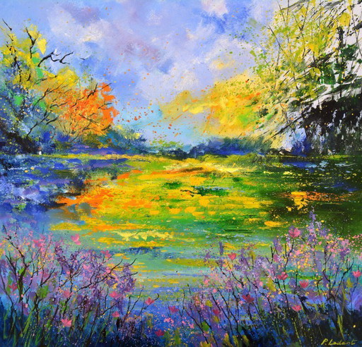 Colourful pond