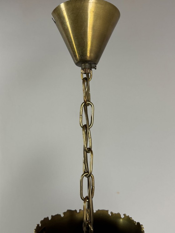 Image 1 of Brutalist Brass Pendant Lamp, Model 6407 by Svend Aage Holm-Sørensen for Holm Sørensen, Denmark, 1960s