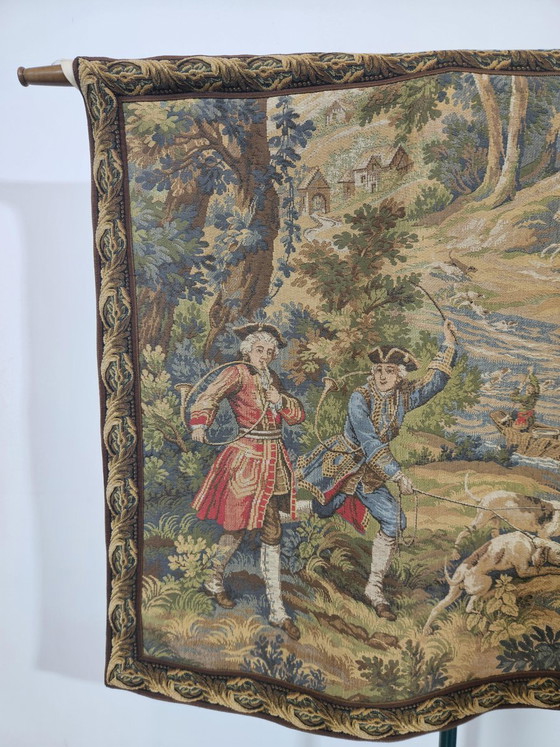 Wandtapijt met jachtmotief in Aubusson-stijl van JP Paris, jaren 70 – Wanddecoratie, Textile, 1970 (photo 13 of 18)