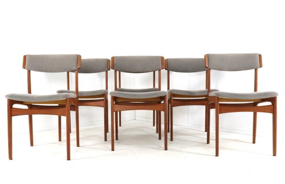 Image 1 of Set 6 Thorsø Stole- og Møbelfabrik stoelen vintage Deens