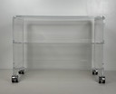 Transparent acrylic plexiglass bar cart - chrome audio furniture