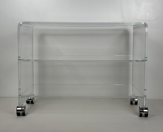 Image 1 of Transparant acryl plexiglas bar cart - audio meubel chroom