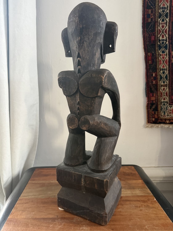 Image 1 of Große afrikanische Holzskulptur – Skulpturenobjekt aus der Mitte des 20. Jahrhunderts