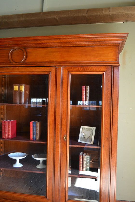 Image 1 of Large Antique Mahogany Wooden Bookcase, Display Case