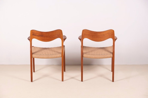 Image 1 of 2x Niels O. Møller Modelo 55 en teca, años 50 Dinamarca