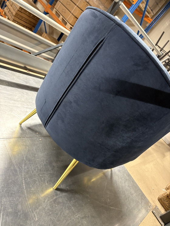 Image 1 of Blue Bronix71 Velvet armchair Amy