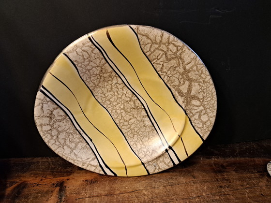 Image 1 of Set di 2 piatti decorativi in ceramica tedesca di metà secolo + ciotole con coperchio