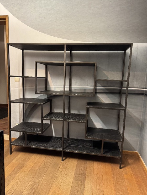 Image 1 of Casa Padrino Designer Shelf Cabinet Black 160 x 40 x H. 160 cm - luxe woonkamermeubels