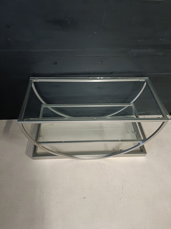 Image 1 of Metal coffee table with glass