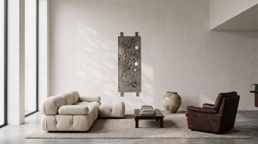 Brutalist Wall Art EO-017 – Perforated Steel Panel | EBBE OBJECTS – beeldhouwkunst, Metal